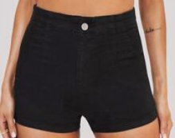 High-Waisted Denim Jegging Shorts