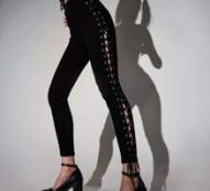 High-Waisted Lace Up Side Skinny Jeans