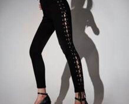 High-Waisted Lace Up Side Skinny Jeans