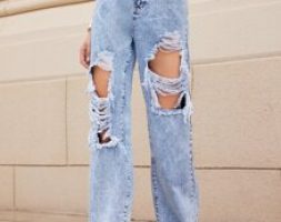 High Waisted Ripped Jeans
