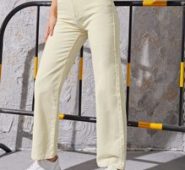 High Waisted Solid Jeans