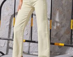 High Waisted Solid Jeans
