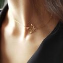 Hollow Bird Pendant Chain Choker 1pc