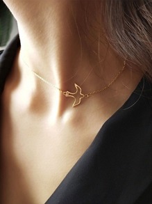 Hollow Bird Pendant Chain Choker 1pc