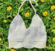 Hollow Out Halter Crochet Bikini Top