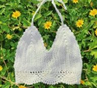 Hollow Out Halter Crochet Bikini Top