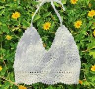 Hollow Out Halter Crochet Bikini Top