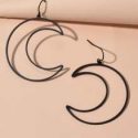 Hollow Out Moon Drop Earrings