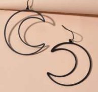 Hollow Out Moon Drop Earrings