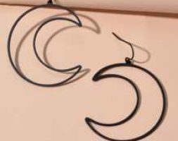 Hollow Out Moon Drop Earrings