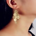 Hollow Out Round Charm Drop Earrings