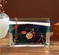 Holographic Geo Graphic Crossbody Bag