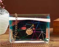 Holographic Geo Graphic Crossbody Bag