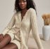 Hooded Ribbed Knit Cardigan & Shorts