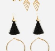 Hoop & Tassel Drop Earrings 6pairs