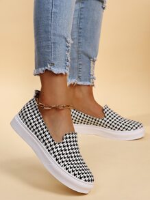 Houndstooth Graphic Flats