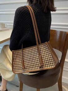 Houndstooth Shoulder Bag