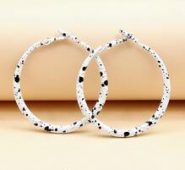 Ink Dot Graphic Hoop Earrings