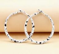 Ink Dot Graphic Hoop Earrings