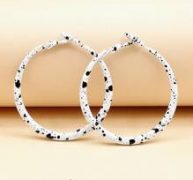 Ink Dot Graphic Hoop Earrings