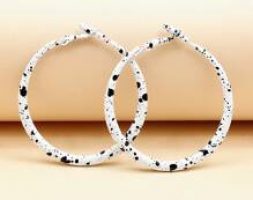Ink Dot Graphic Hoop Earrings