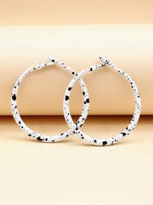 Ink Dot Graphic Hoop Earrings