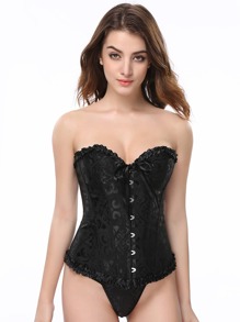 Jacquard Bustier Corset With Panty