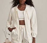 Kangaroo Pocket Drawstring Zip Front Hoodie