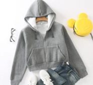 Kangaroo Pocket Zip-up Drawstring Hoodie