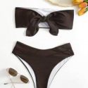 Knot Front Bandeau Bikini Swimsuit