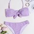 Knot Front Halter Bikini Swimsuit