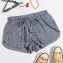 Knot Waist Marled Shorts