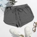 Knot Waist Waffle Knit Shorts