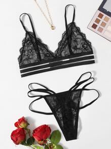 Lace Cut-out Lingerie Set