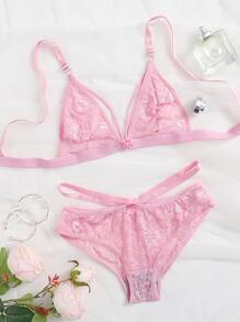 Lace Cut-out Lingerie Set