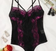 Lace Floral Teddy Bodysuit