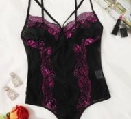 Lace Floral Teddy Bodysuit