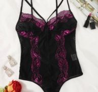 Lace Floral Teddy Bodysuit