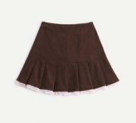 Lace Hem Fold Skirt