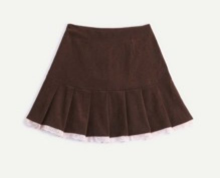 Lace Hem Fold Skirt