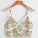 Lace Insert Ditsy Floral Crop Cami