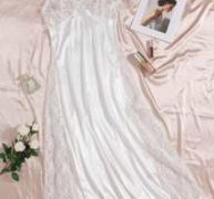 Lace Panel Cami Satin Night Dress