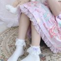 Lace Ruffle Trim Crew Socks