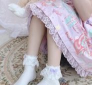 Lace Ruffle Trim Crew Socks