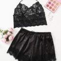 Lace Satin Lingerie Set