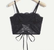 Lace Trim Lace Up Cami Top