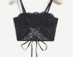 Lace Trim Lace Up Cami Top