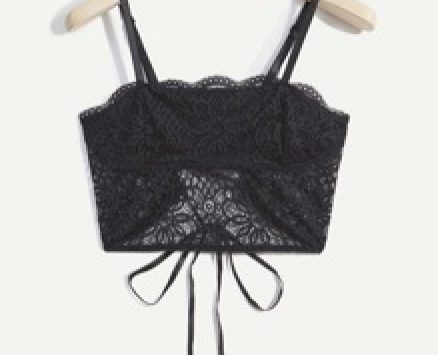 Lace Trim Lace Up Cami Top