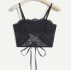 Lace Trim Lace Up Cami Top