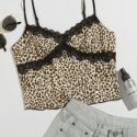 Lace Trim Leopard Cami Top